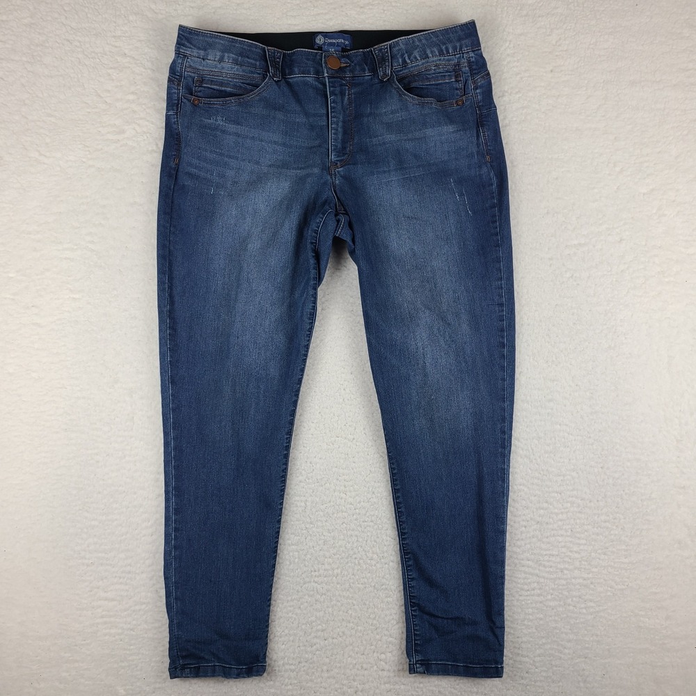 Democracy Jeans Womens 16‎ Blue AB Solution Skinny Ankle Dark Wash Denim